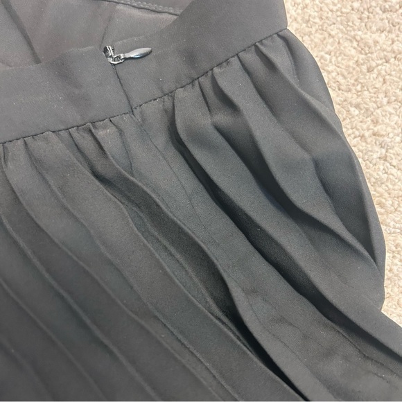 Zara Black pleated wide leg high waisted high-rise trouser dress pants Sz L - Picture 6 of 13